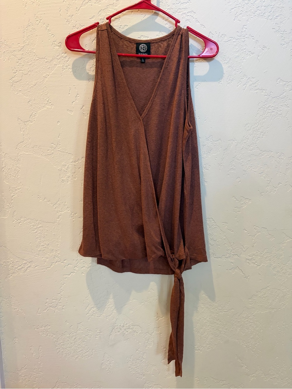 bobeau Brown Wrap-Style Sleeveless tank-top